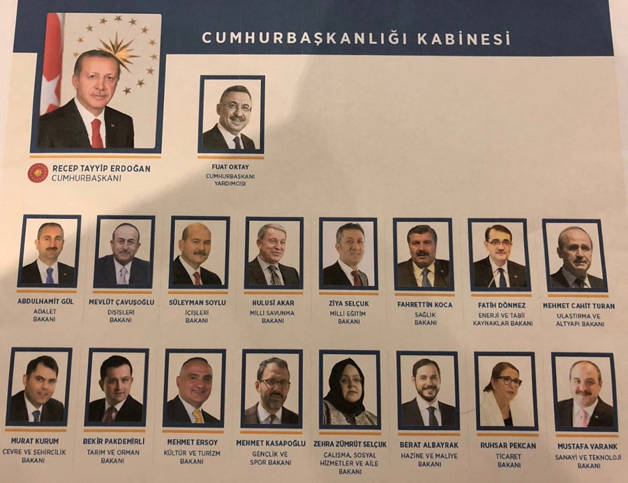 Başkan Erdoğan yeni kabinesini açıkladı..