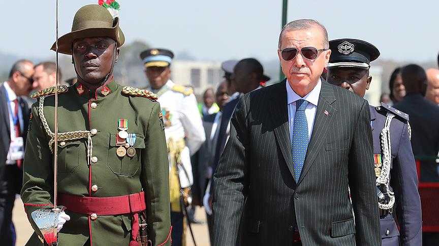 Erdoğan Zambiya’da resmi törenle karşılandı