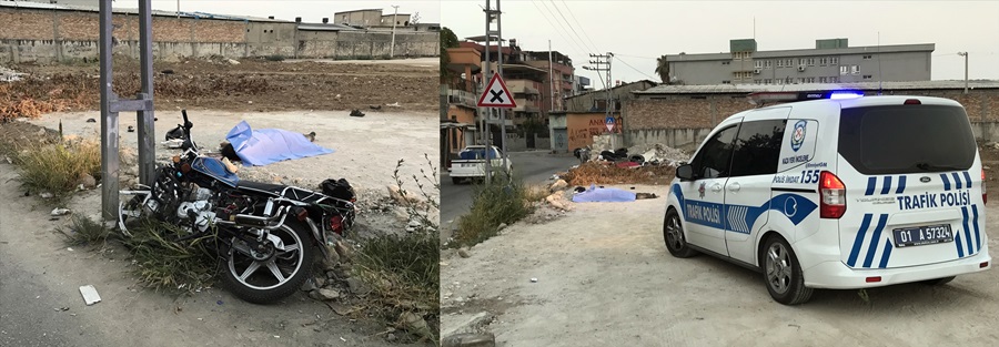 Elektrik direğine çarpan motosiklet sürücüsü öldü