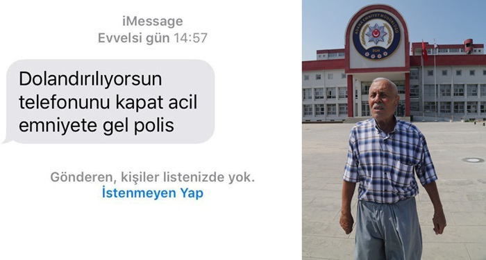 Dolandırılmaktan polisin gönderdiği mesaj kurtardı