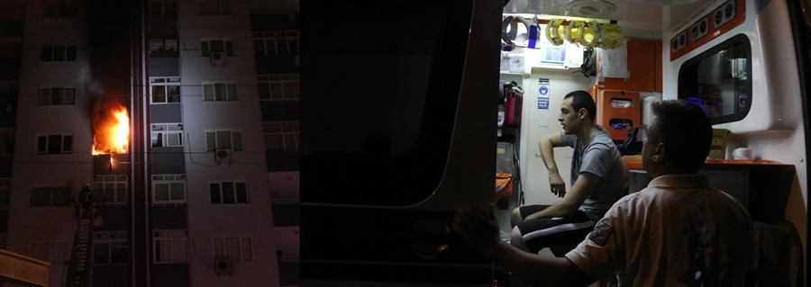 Adana'da apartmanda yangın