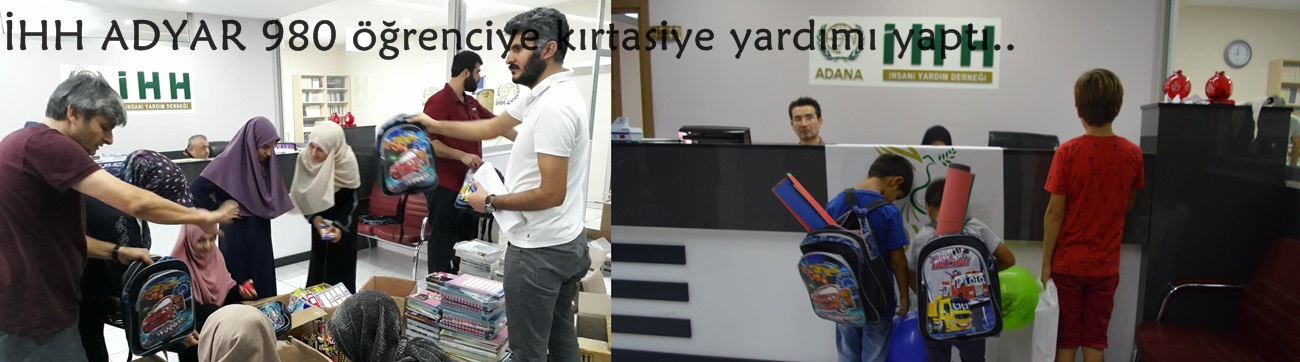 İHH ADYAR 980 öğrenciye kırtasiye yardımı yaptı.
