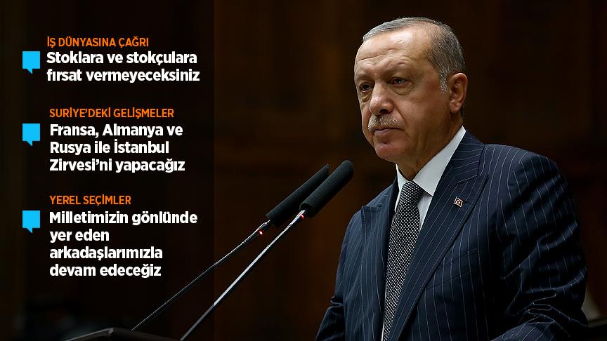 Erdoğan: Stoklar konusunda gereğini yapmak görevimiz