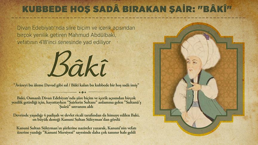 Kubbede hoş sadâ bırakan şair: Bâkî