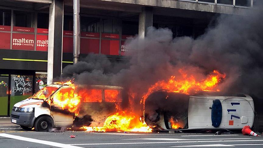 Brüksel'deki protestolar AB kurumlarının önüne sıçradı