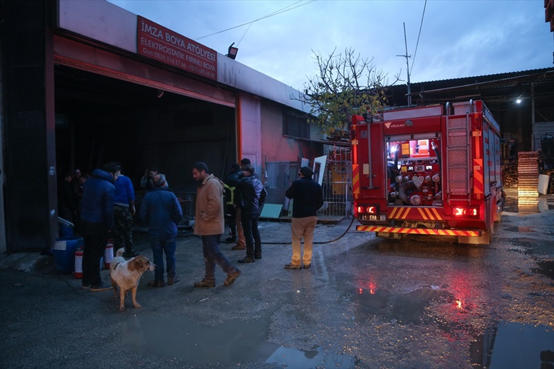 Boya atölyesinde çıkan yangın hasara yol açtı