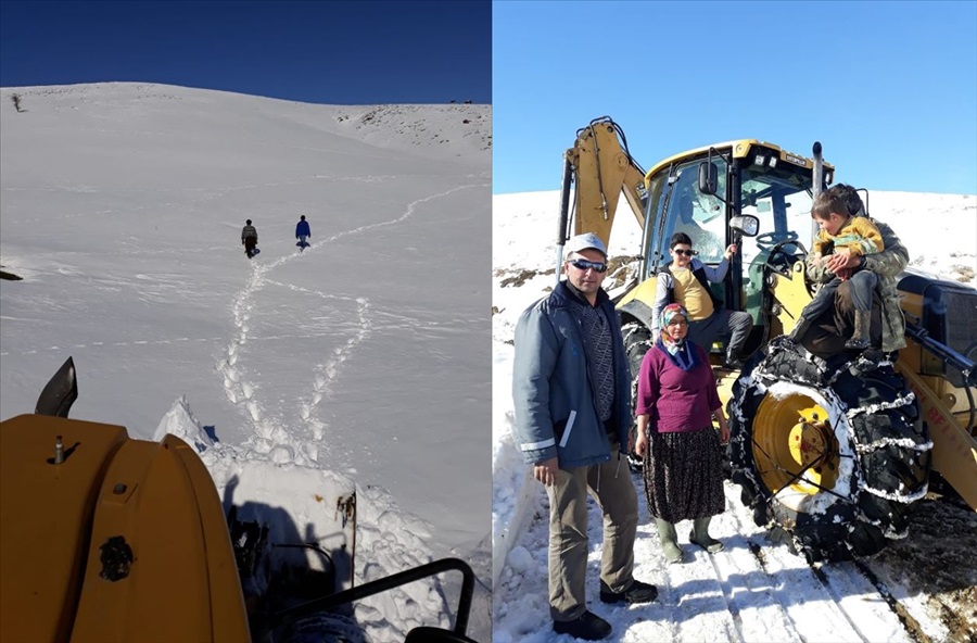 Adana'da kar yağışı nedeniyle mahsur kalan aile kurtarıldı
