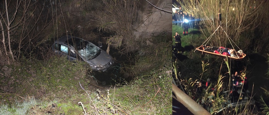 Adana'da otomobil sulama kanalına devrildi: 2 yaralı