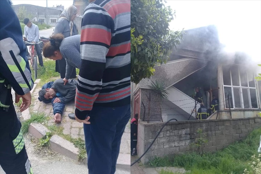 Adana'da ev yangını