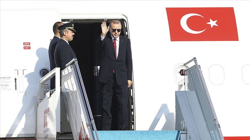 Cumhurbaşkanı Erdoğan Kuzey Kıbrıs Türk Cumhuriyeti'ne gitti