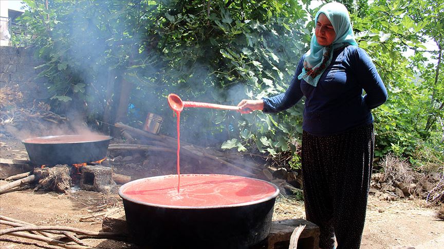 Salça sezonu başladı, damlar kızardı