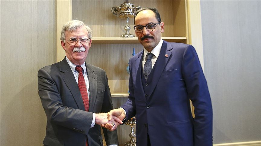 Kalın ve ABD Ulusal Güvenlik Danışmanı Bolton 'güvenli bölge'yi görüştü