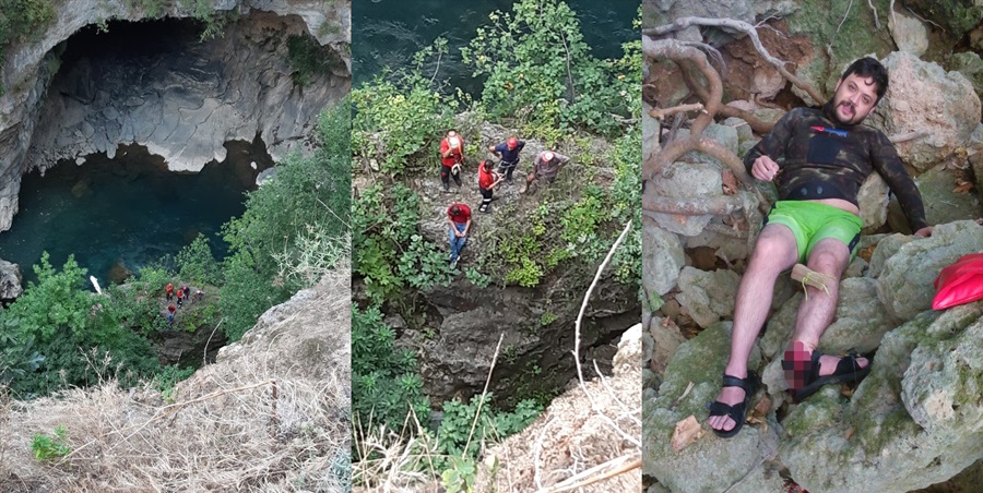 Doğa yürüyüşünde uçurumdan düşerek yaralandı