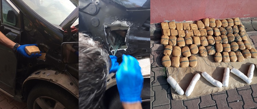 Adana'da otomobillerinde uyuşturucu bulunan çiftten biri tutuklandı