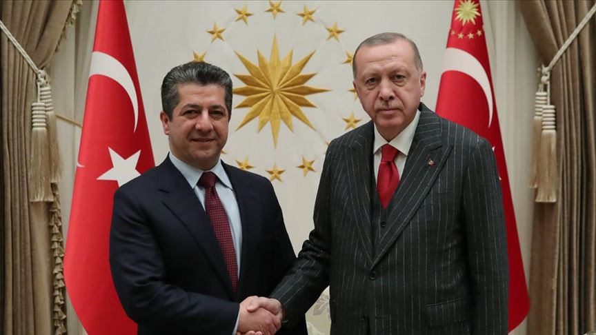 Cumhurbaşkanı Erdoğan IKBY Başbakanı Barzani'yi kabul etti