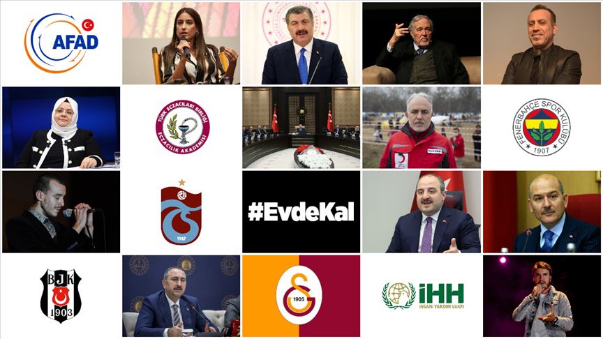 Koronavirüsten korunmak için sosyal medyadan "#EvdeKal" çağrısı yükseliyor