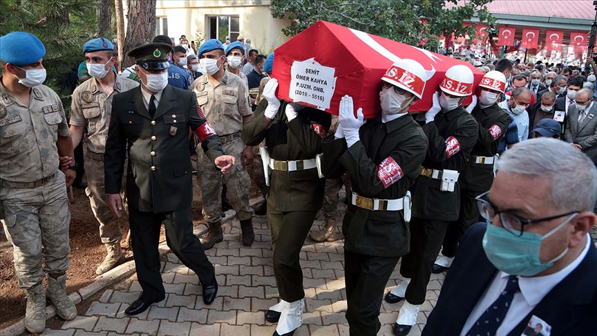 Şehit Piyade Uzman Onbaşı Ömer Kahya Kahramanmaraş'ta son yolculuğuna uğurlandı