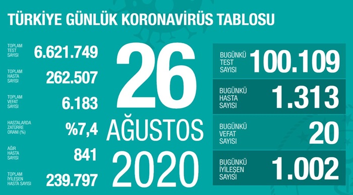 Türkiye'de Kovid-19'u yenenlerin sayısı 239 bin 797'ye ulaştı