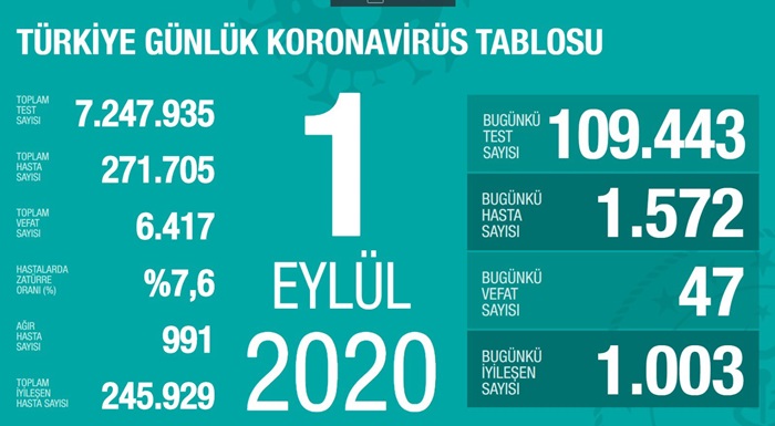 Kovid-19'da iyileşen hasta sayısı 245 bini geçti