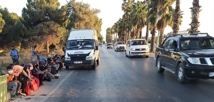 Adana'da 14 yolcu kapasiteli minibüsten 28 kişi çıktı