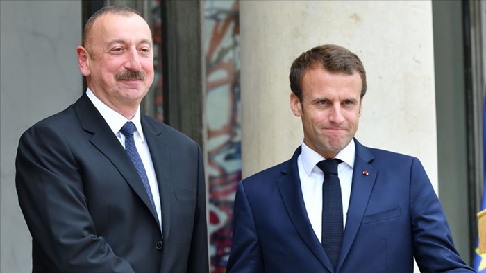 Aliyev ve Macron, Ermenistan-Azerbaycan cephe hattındaki çatışmaları görüştü