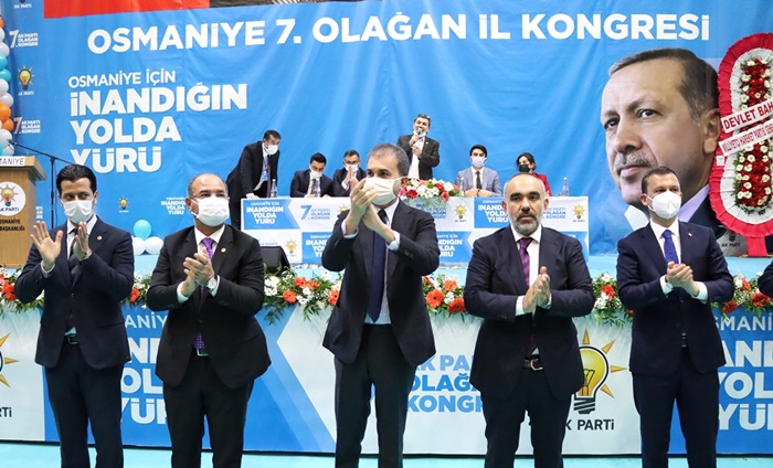 AK Parti Sözcüsü Ömer Çelik, partisinin Osmaniye 7. Olağan İl Kongresi'nde konuştu