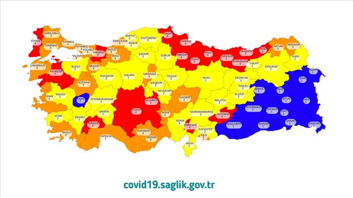 Türkiye'nin Kovid-19 risk haritası