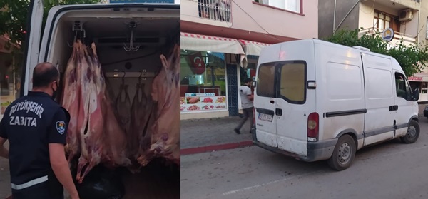 Adana'da durdurulan minibüste 2 ton kaçak et bulundu