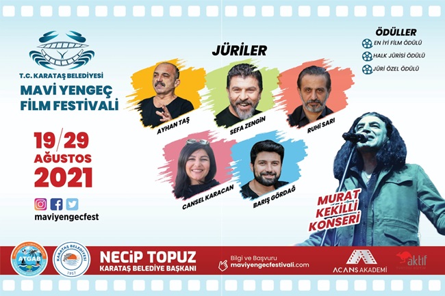 Karataş Belediyesi 1. Ulusal Mavi Yengeç Kısa Film Festivali Başlıyor.