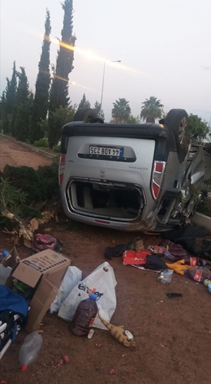 Adana'da devrilen hafif ticari araçtaki 1 kişi öldü, 5 kişi yaralandı