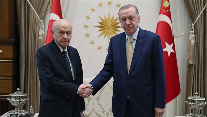 Cumhurbaşkanı Erdoğan, MHP Genel Başkanı Bahçeli'yi kabul etti