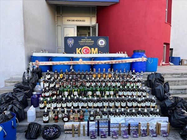 Adana'da 5 bin 124 litre sahte ve kaçak içki ele geçirildi