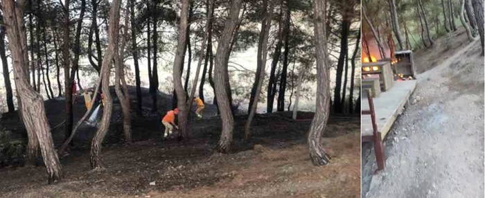 Yangın söndürüldü, vatandaş piknikçilere tepki gösterdi