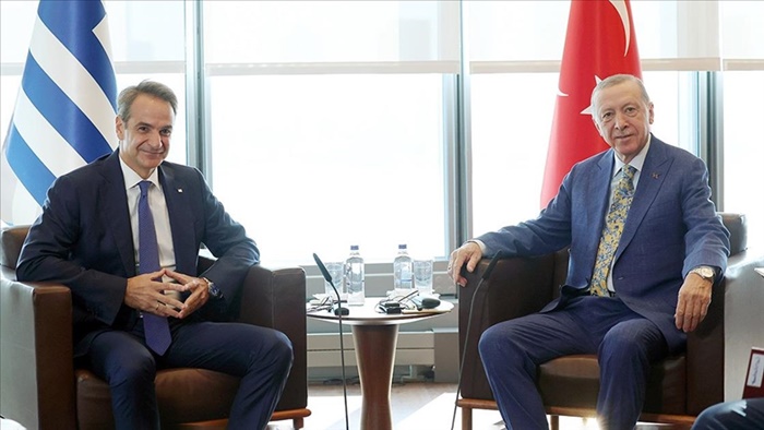 Cumhurbaşkanı Erdoğan, Yunanistan Başbakanı Miçotakis'i kabul etti