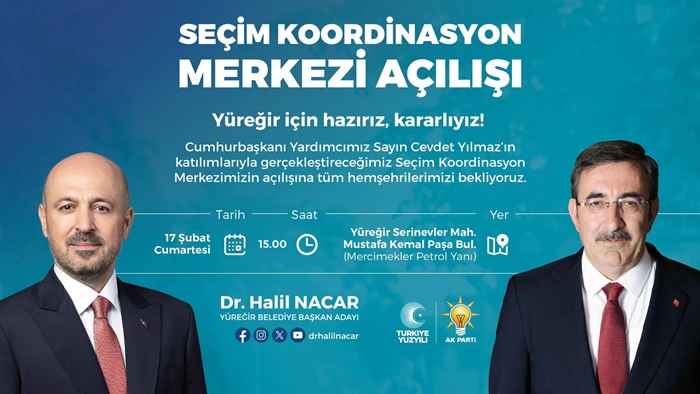 Cumhur İttifakı'nın Yüreğir Belediye Başkan Adayı Dr. Nacar’dan SKM Açılışına Davet