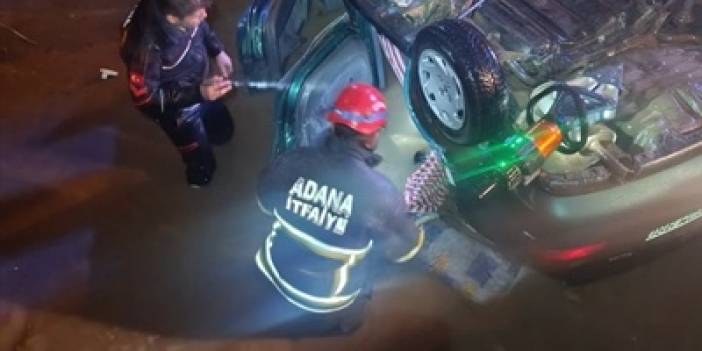 Adana'da dereye düşen otomobil sürücüsü yaralandı