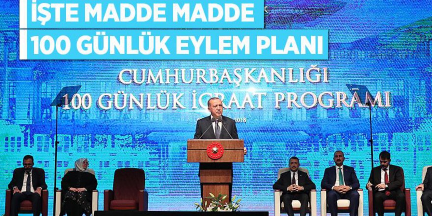 Cumhurbaşkanı Erdoğan '100 Günlük Eylem Planı'nı açıkladı