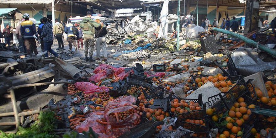 Terör örgütü PKK'dan Afrin'de pazar yerine bomba yüklü araçla saldırı