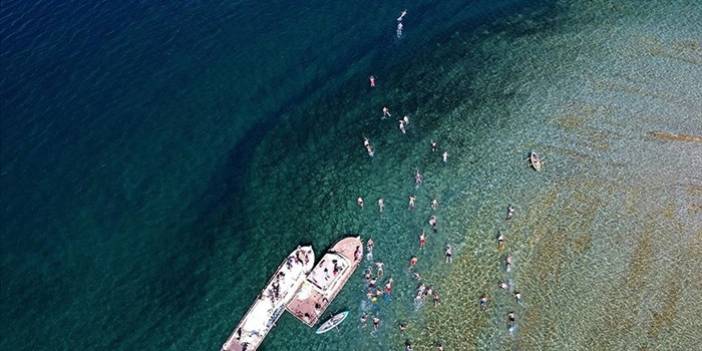 Van Gölü'nde düzenlenen yüzme festivali ilgi gördü