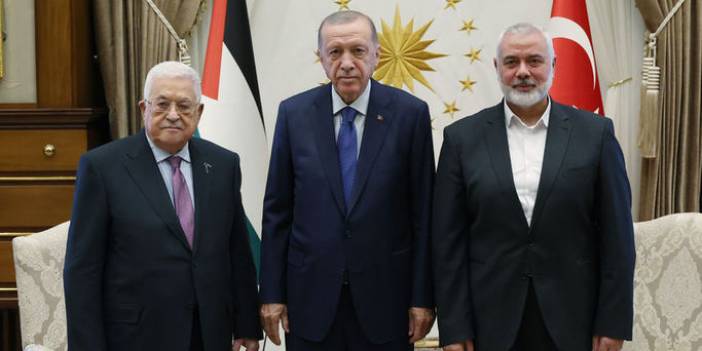 Cumhurbaşkanı Erdoğan, Filistin Devlet Başkanı Abbas ve Hamas lideri Heniyye ile görüştü