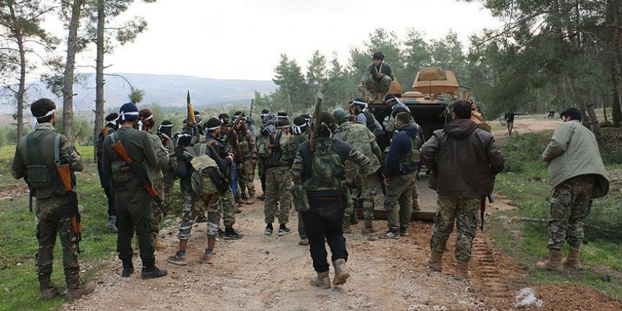 Afrin'de ele geçirilen terör kampındaki çatışmayı AA görüntüledi