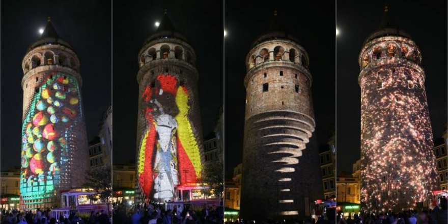 Galata Kulesi'nde video mapping gösterisi